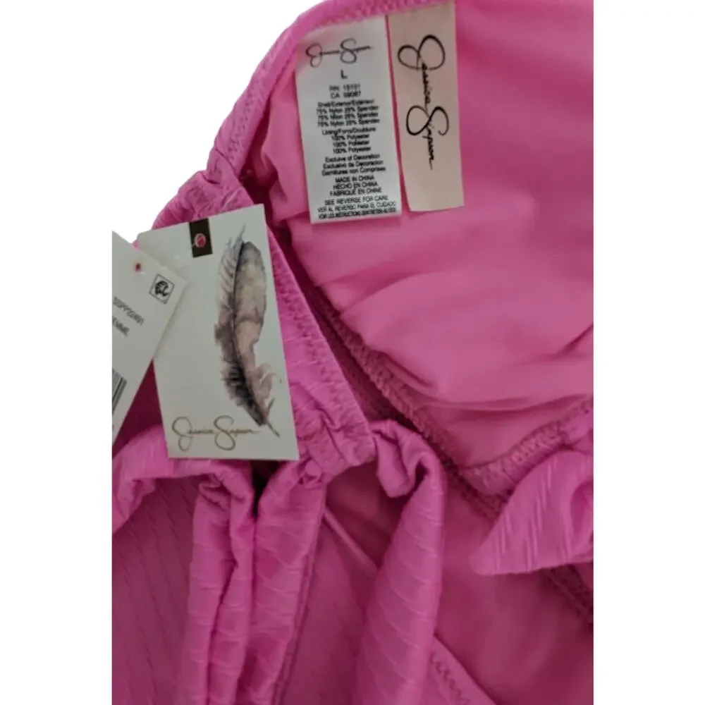 Jessica Simpson Pink Tankini Swim Top Size Large - Picture 2 of 8